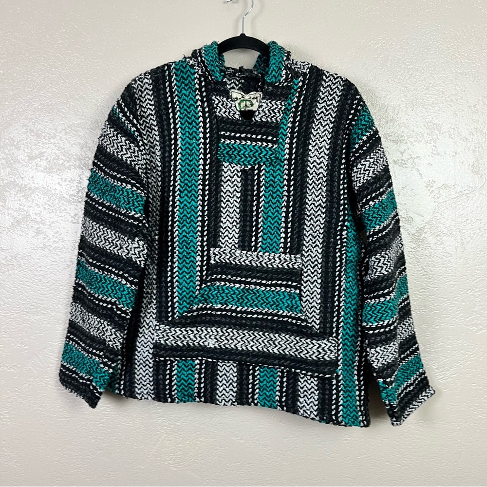 Baja Joe Medium Pullover Baja‎ Hoodie Drug Rug Surfer Hippie Festival Hoodie Sk8